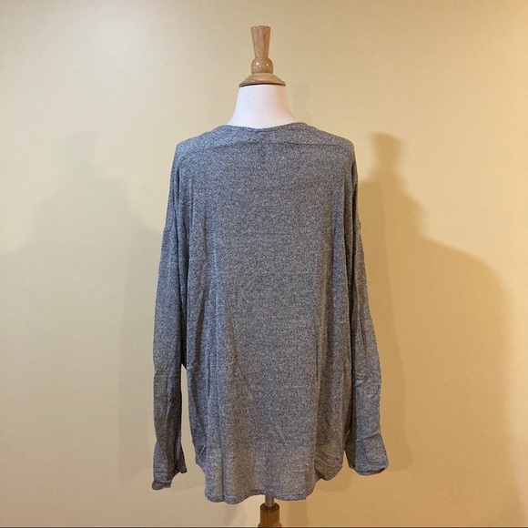 Slouchy Stretchy V Neck Marled Knit Sweater Top - Picture 8 of 10